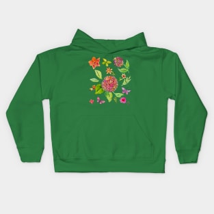 Hydrangea And Wildflowers Kids Hoodie